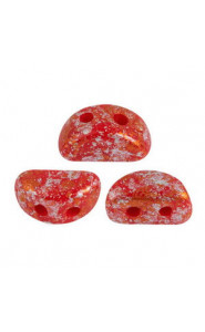 Les perles par Puca® Kos beads Opaque coral red tweedy 93200/45703